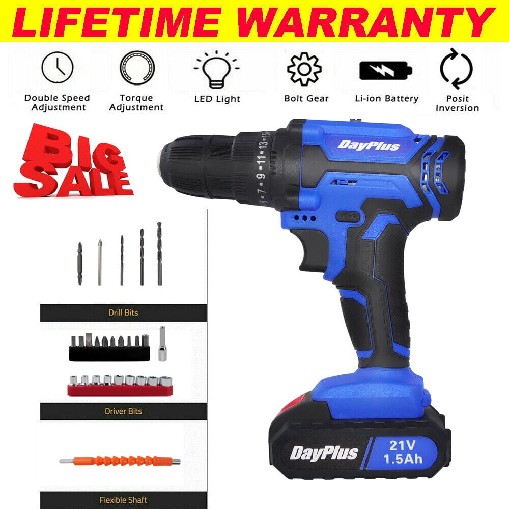 Bowoshen Power Tool Rechargeable Cordless Electric Screwdriver Drill