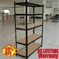Bowoshen Shelves Racking Storage 28" x 12" x 59" 5Shelf Steel Metal Shelving Garage Shed, Black