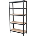 thumbnail image 1 of Bowoshen Steel Shelving Units For Workshop, Garage, Kitchen Storage Shelves Shed Boltless Racking, H 70"xW 35"xD 16" 5 Tier,Capacity 875KG, Metal Black, 1 of 9