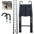 thumbnail image 1 of Bowoshen Telescoping Ladder 20.3ft Extension + Removable Safety Hook Tall Folding Aluminum Ladder 6.2M 330pound 150kg Capacity EN131, 1 of 5