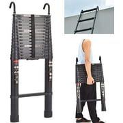 Bowoshen Telescoping Ladder 20.3ft Extension with Removable Safety Hook Tall Folding Aluminum Ladder 6.2M 330pound 150kg Capacity EN131 Certified