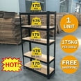 thumbnail image 1 of Bowoshen Thicken Shelves Storage Rack 59.1"H x 27"W x 12"D 5-Tier Shelf Steel Shelving Racking Shed, Black, 1 of 11