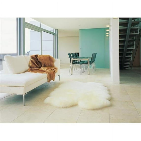 Bowron Sheepskin Rugs Ivory Gold Star Longwool Area Rug