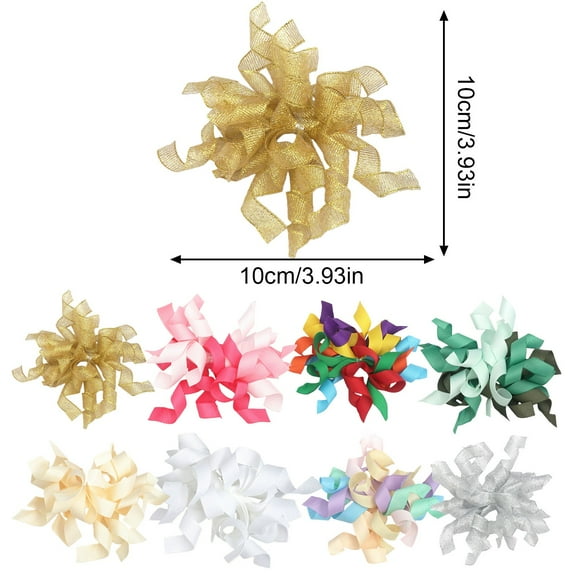 Bows *1 * 8 Curly Ribbon Packaging Bow Orange Bow Adhesive Bow Suitable For Bottles Candy Bags Packaging Accessories 8Pc