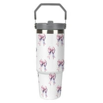 Bows 30oz Insulated Stainless Steel Tumbler with Leak-Proof Flip Straw & Ergonomic Handle Car Cup Holder Friendly Travel Mug for Coffee,Iced Drinks,Gym,Office BPA-Free Double Wall Vacuum