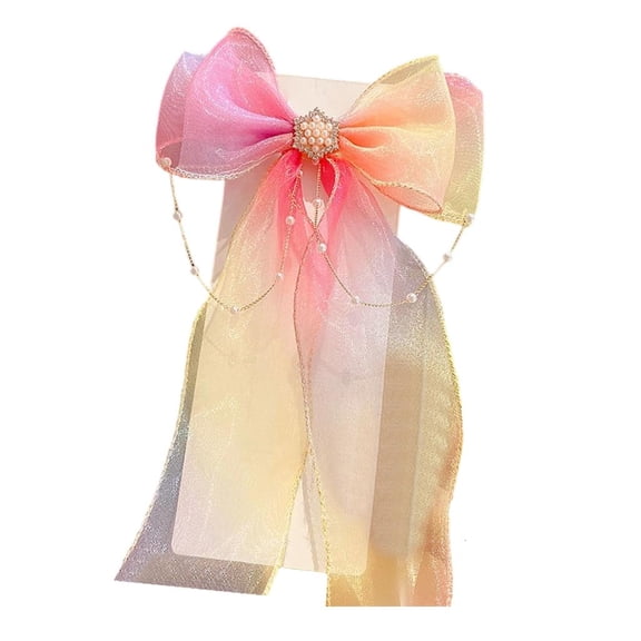Bows Barrette Hairpin Fashionable Hair Clip Elaborate Rainbow Barrette