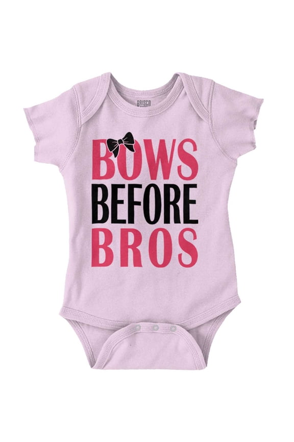 Bows Before Bros Funny Cute Girly Bodysuit Jumper Girls Infant Baby Brisco Brands 6M