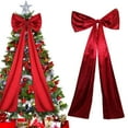 thumbnail image 1 of Bows for Christmas Tree Christmas Tree Top Bow Large Christmas Tree Top Satin Bow Christmas Decorations Christmas Wreath Bow Family Wedding Car Holiday Decoration (47 "red Bow), 1 of 7