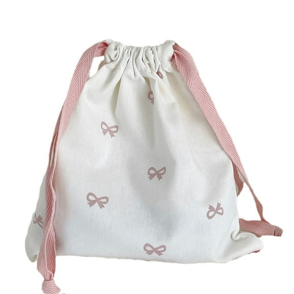 Bows Cosmetic Bag Drawstring Makeup Bags Portable Storage Pouches Drawstring Storage Bag for Travel and Home Use