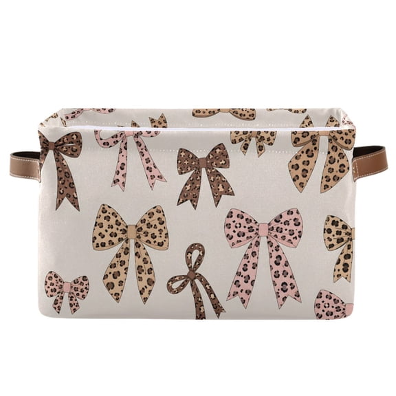 Bows Foldable Storage Large Fabric Storage Baskets Organizer Storage Bins with Handles for Home Office