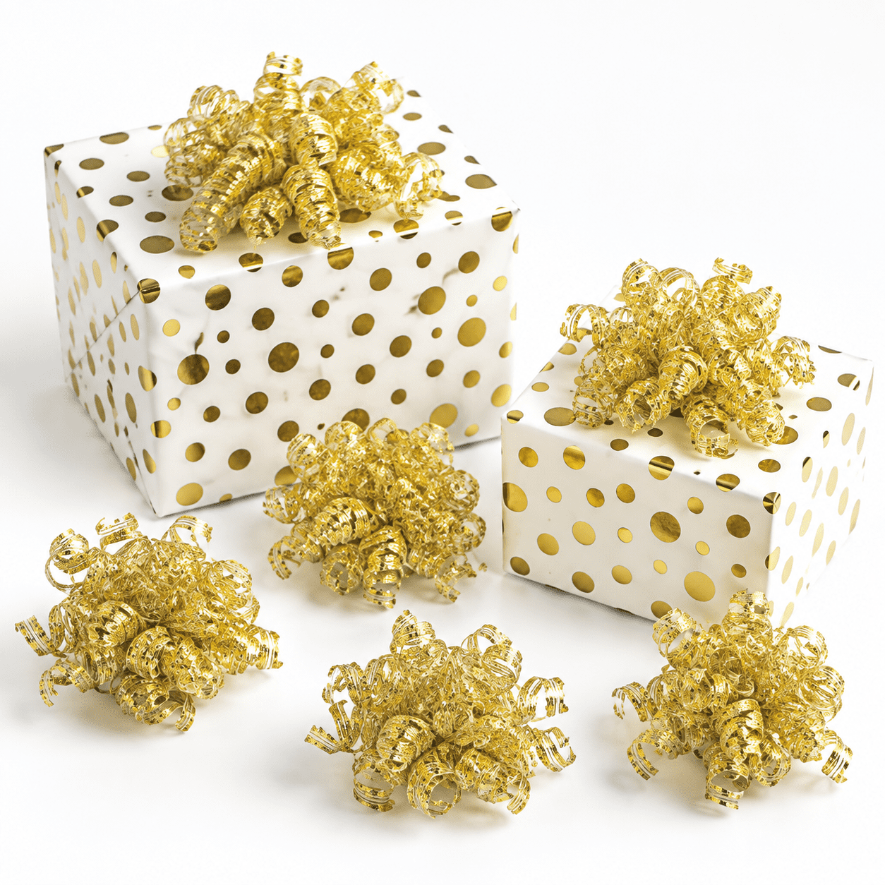 Bows For Gift Wrapping Sadhesive Metallicmas And Burst Curly Ribbon ...