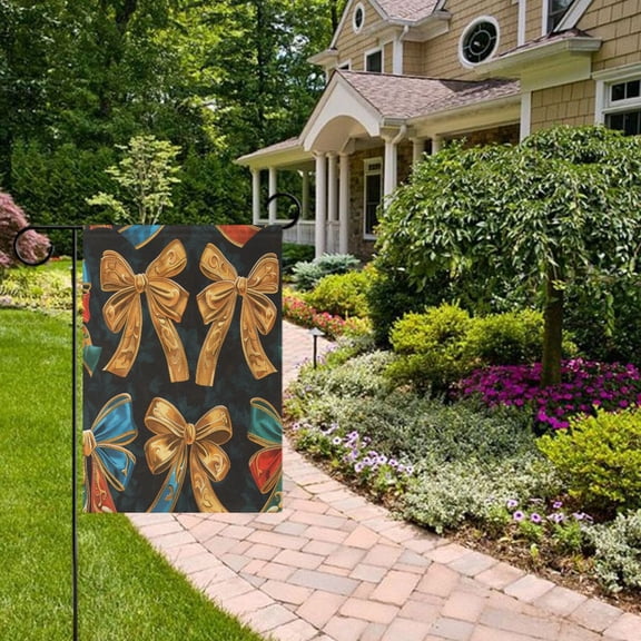 Bows Garden Flag Double Sided 12 x 18 Inch Outside Yard Decoration Outdoor Flag