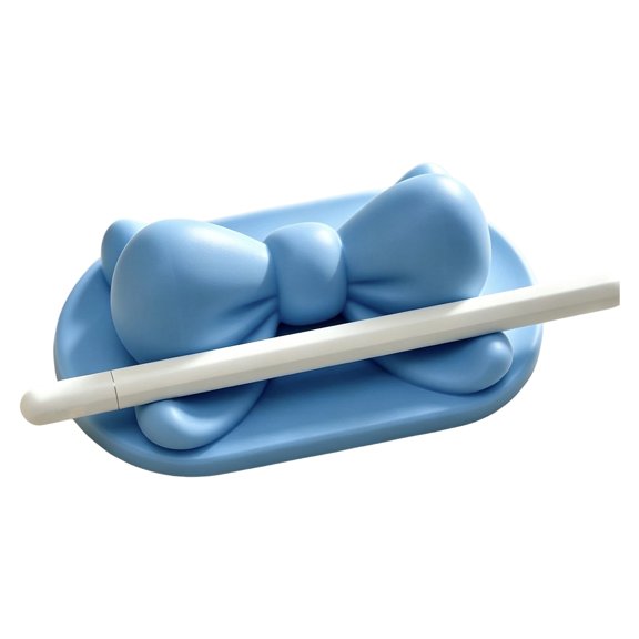 Bows Pen Rest with Paired Supports and 3D-Printed Construction, Decorative Desktop Stand for Writing Instrument