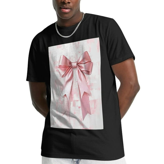 Bows Pink Picture Mens Graphic T-Shirt（Black）