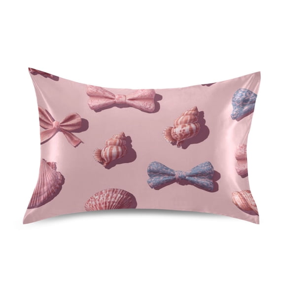 Bows Shells 3d Satin Pillowcase Envelope Design Pillow Covers 1 Pack Standard Size 20" x 26"