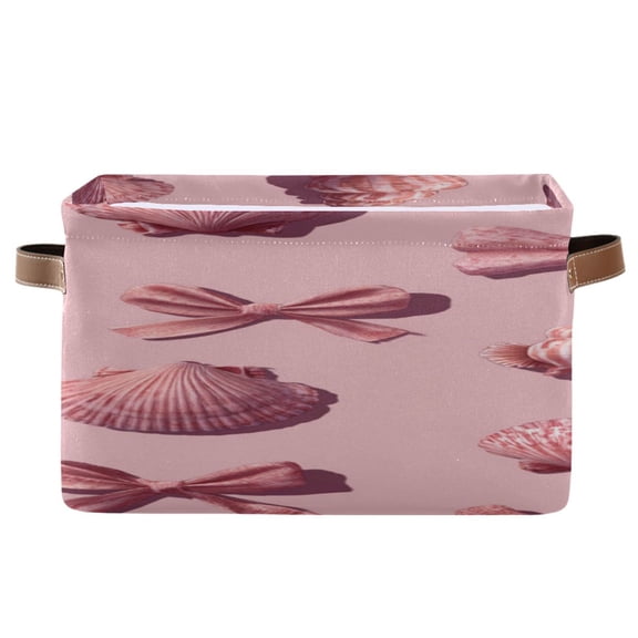 Bows Shells 3d Square Storage Bins with Handles Collapsible Containing Box 1 Pack
