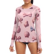 Bows Shells 3d Women's Rash Guard Shirts UPF 50+ Sun Protection Clothing Long Sleeve Swim Suits M