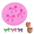 thumbnail image 1 of Bows Silicone Fondant Mold, 3D Bow Cake Chocolate Candy Sugar Craft Mold, Food Grade Liquid Silicone, Non-Stick, Heat Resistant DIY Cake Decorating Tool for Cupcakes, Desserts, Crafts, Pink, 1 of 9