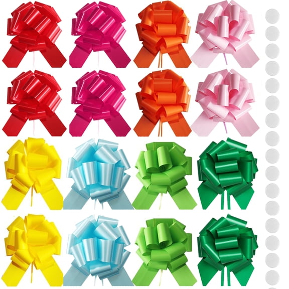 Bows for Gift Wrapping, 16PCS 6 Inch Gift Bows for Presents, Baskets, Birthday, Anniversary, Party, Christmas, Wreath, Holiday Celebration Decoration