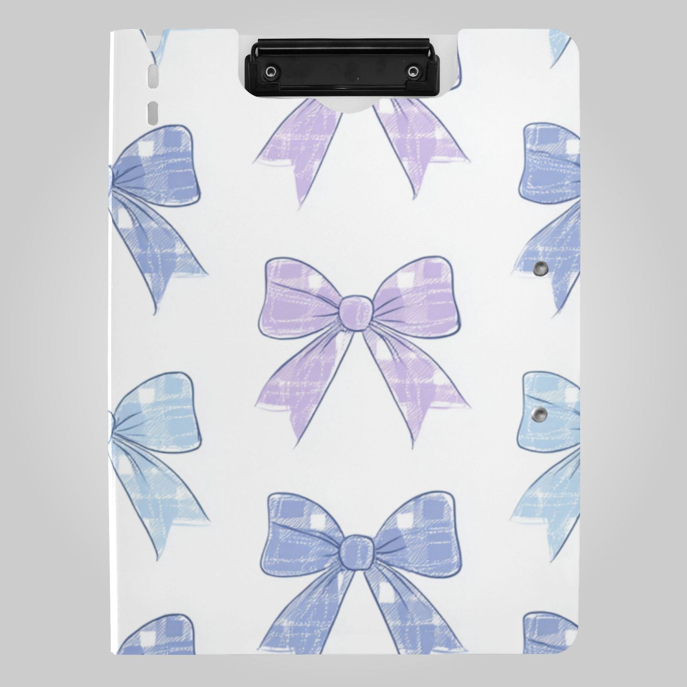 Bows in Blue and Purple Foldable Binder Folder Clipboard with Pen Slot ...