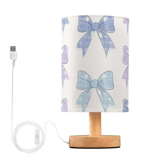 Bows in Blue and Purple Table Lamp with USB Port LED Warm Light Lamp Night Light Home Decor
