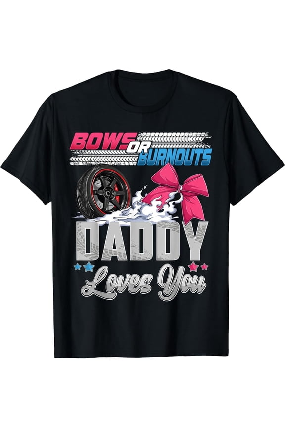 Bows or Burnouts Daddy Loves You Vintage Women's Crew Neck Casual Short Sleeve Vintage Summer Graphic T-Shirt