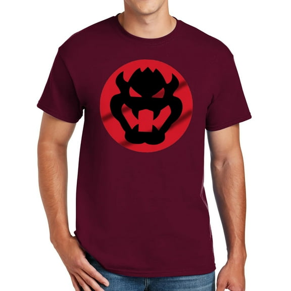 Bowser Designed Big Size Cotton Polyester DryBlend T-Shirt - Maroon 2XL