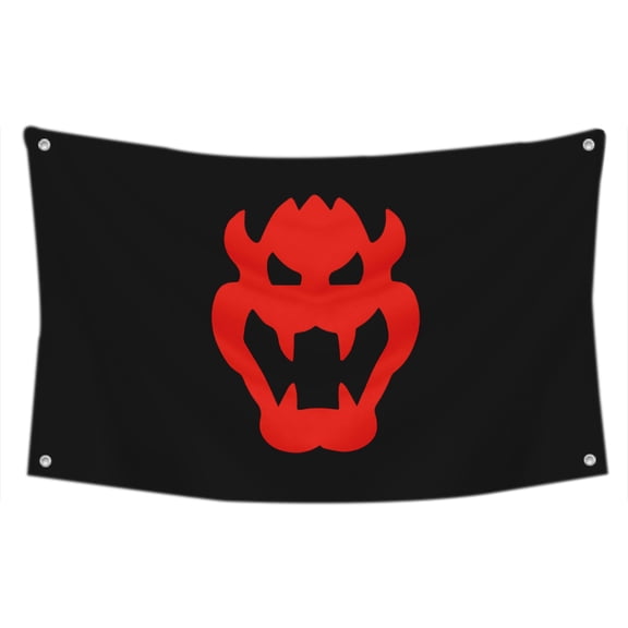 Bowser Face Flag banner with Grommets Man cave Decor 3x5ft