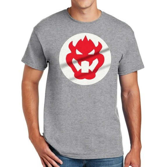 Bowser King Koopa Big Size Cotton Polyester DryBlend T-Shirt - Sport Grey 4XL