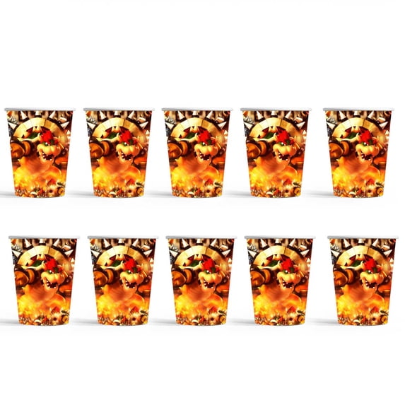 Bowser King Koopa Birthday Party Supplies Cups Tableware Disposable Paper Mouthwash Drinking Cups