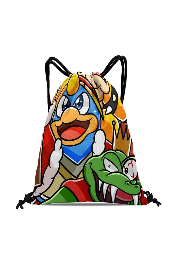Bowser King Koopa Drawstring Swimming Bag:Waterproof, suitable for fitness, yoga, hiking, travel, beach, and shopping, with dimensions of 15.7*17.7 inches (40cm45cm.