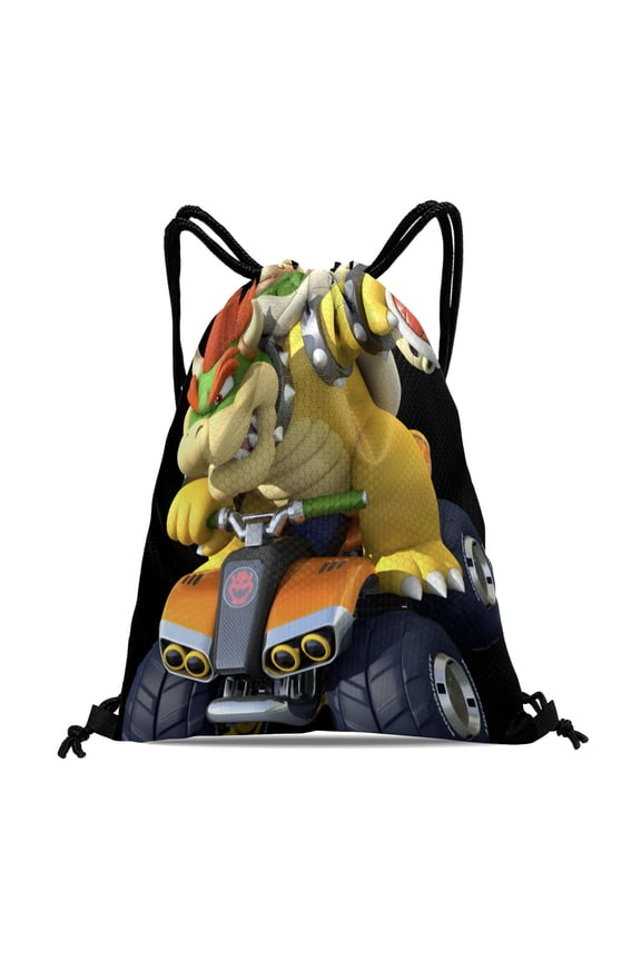 Bowser King Koopa Gift Drawstring Bag:Waterproof, ideal for fitness, hiking, swimming, travel, beach, and shopping, measuring 15.7*17.7 inches (40cm45cm.