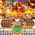 thumbnail image 1 of Bowser King Koopa Party Supplies Birthday Decorations Plates Banner Kids Cake Toppers Set Decor, 1 of 7