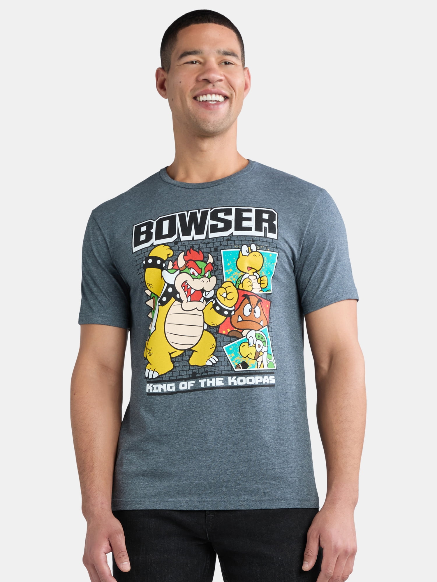 Bowser Men's & Big Men's Graphic Tee with Short Sleeves, Sizes S-3XL
