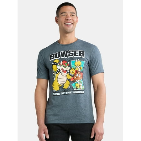 Nintendo Bowser Men's & Big Men's Graphic Tee with Short Sleeves, Sizes S-3XL