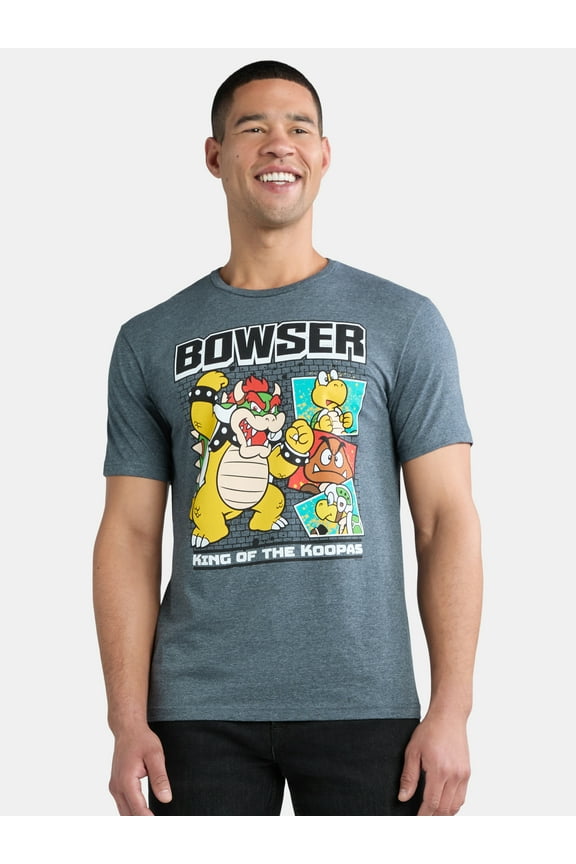 Bowser Men's & Big Men's Graphic Tee with Short Sleeves, Sizes S-3XL