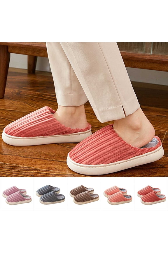 Bowtie Fuzzy Scuff Slippers Womens Soft Comfy Memory Foam Non Indoor House Shoes Grey 43