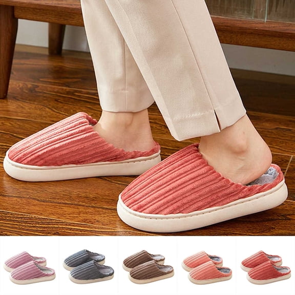 Bowtie Fuzzy Scuff Slippers Womens Soft Comfy Memory Foam Non- Indoor House Shoes Purple 41