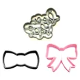 thumbnail image 1 of Bowtie Or Hairbow Gender Reveal He Or She Boy Girl Bow Cookie Cutter Usa Pr1238, 1 of 6