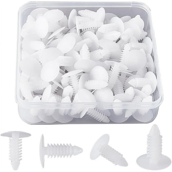 A Box 100Pcs Patio Strapping Rivets Fasteners 4/5" Length White Medium Multi Gauge for Patio Lounge Chair Outdoor Furniture Replacement Parts Repair Webbing Lawn Lounge with 1/4" Holes for DIY