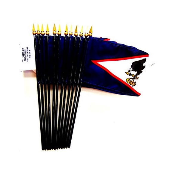 Box of 12 Mini American Samoa Desk & Table Flags (4"x6") - High-Quality American-Made Samoan Flags