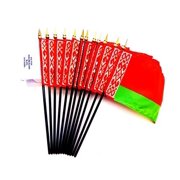 Box of 12 Mini Belarus Desk & Table Flags 4x6 - High-Quality American-Made Belarus Flags
