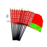 Box of 12 Mini Belarus Desk & Table Flags 4x6 - High-Quality American-Made Belarus Flags