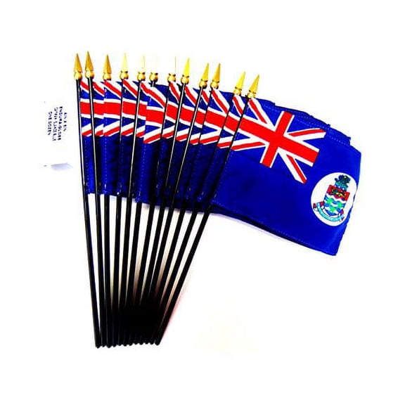 Box of 12 Mini Cayman Islands Desk & Table Flags (4"x6") - High-Quality American-Made Cayman Flags
