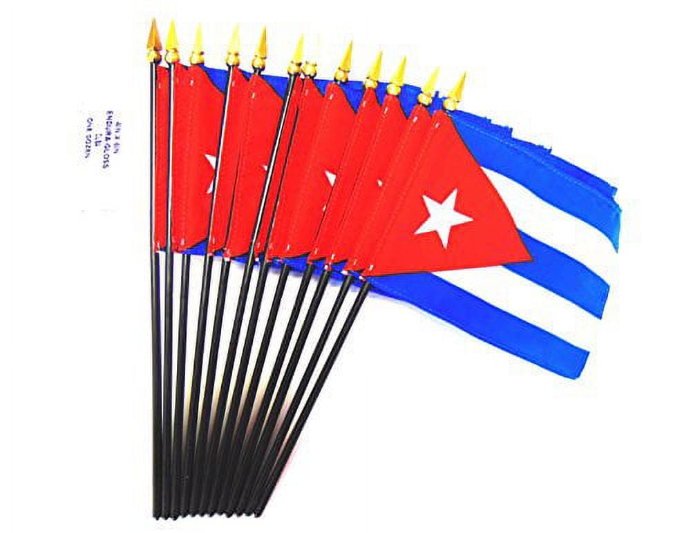 Box of 12 Cuba 4"x6" Miniature Desk & Table Flags; 12 American Made