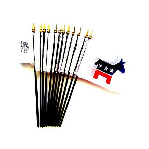 Box of 12 Mini Democrat Desk & Table Flags (4"x6") - High-Quality American-Made Democratic Party Political Flags