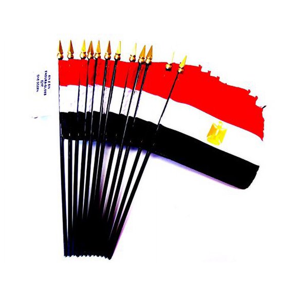 Box of 12 Mini Egypt Desk & Table Flags (4"x6") - High-Quality American-Made Egyptian Flags