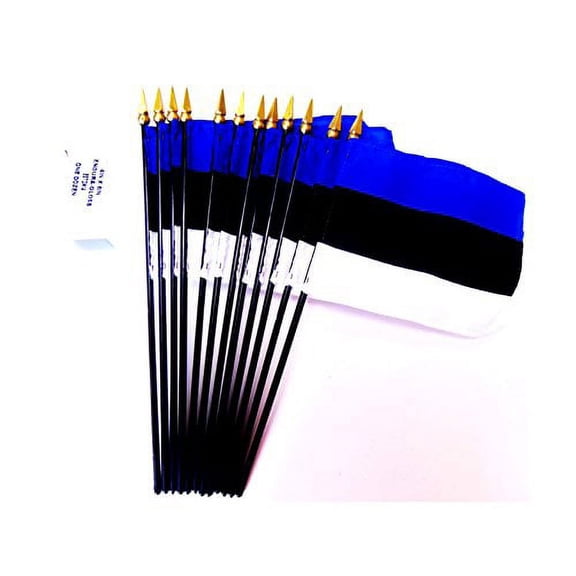 Box of 12 Mini Estonia Desk & Table Flags (4"x6") - High-Quality American-Made Estonian Flags