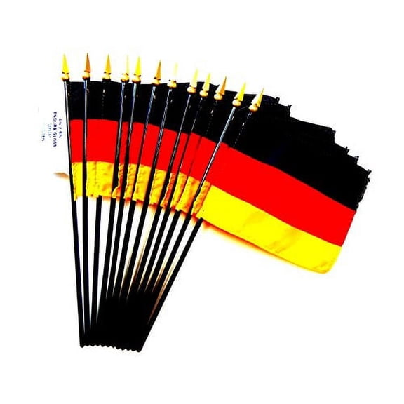 Box of 12 Mini Germany Desk & Table Flags (4"x6") - High-Quality American-Made German Flags