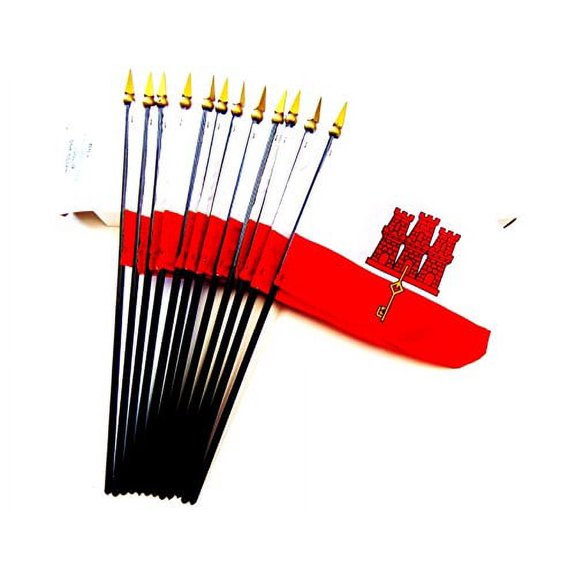 Box of 12 Mini Gibraltar Desk & Table Flags (4"x6") - High-Quality American-Made Gibraltar Flags